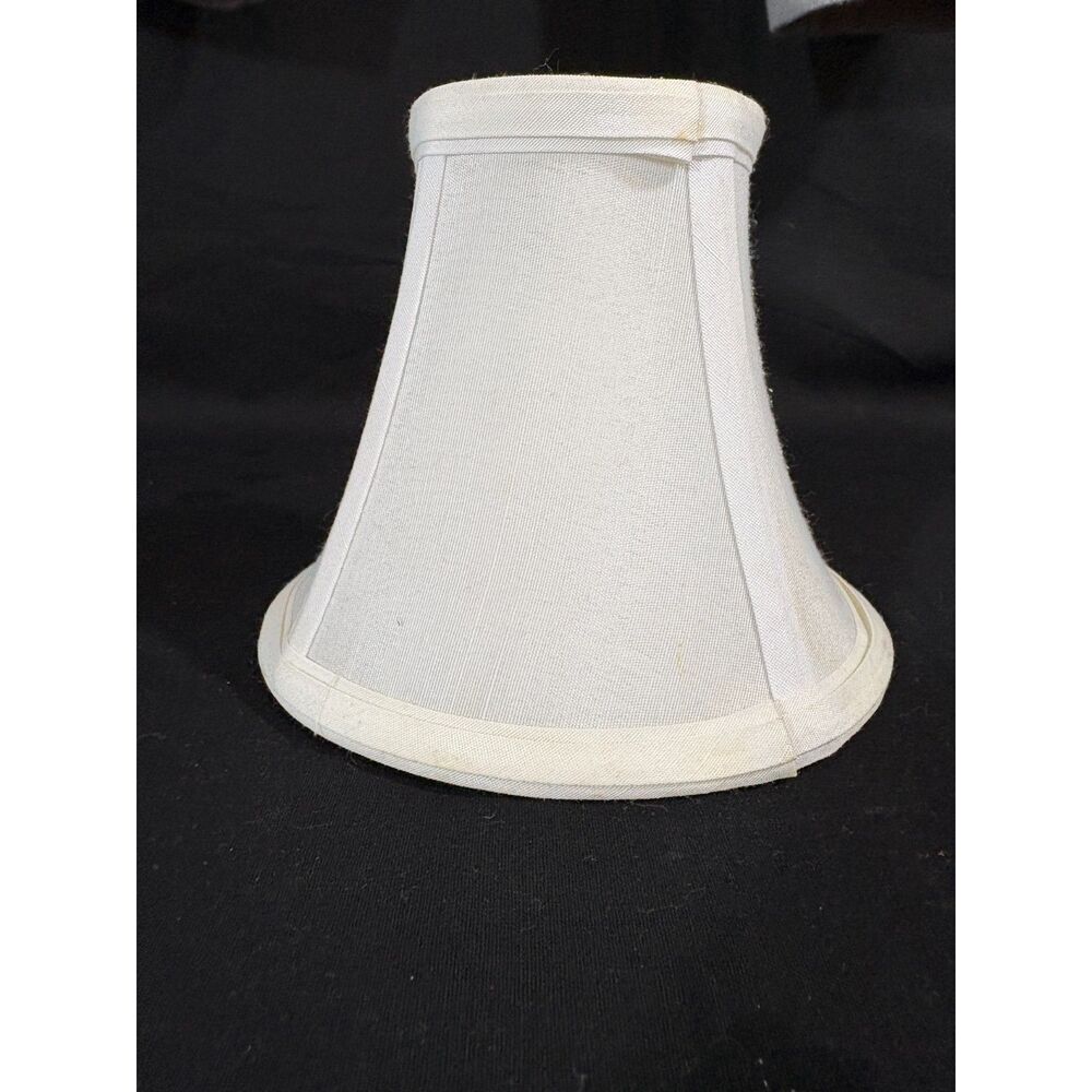 Ivory White Fabric Bell Lamp Shade Small Traditional 8 Inch